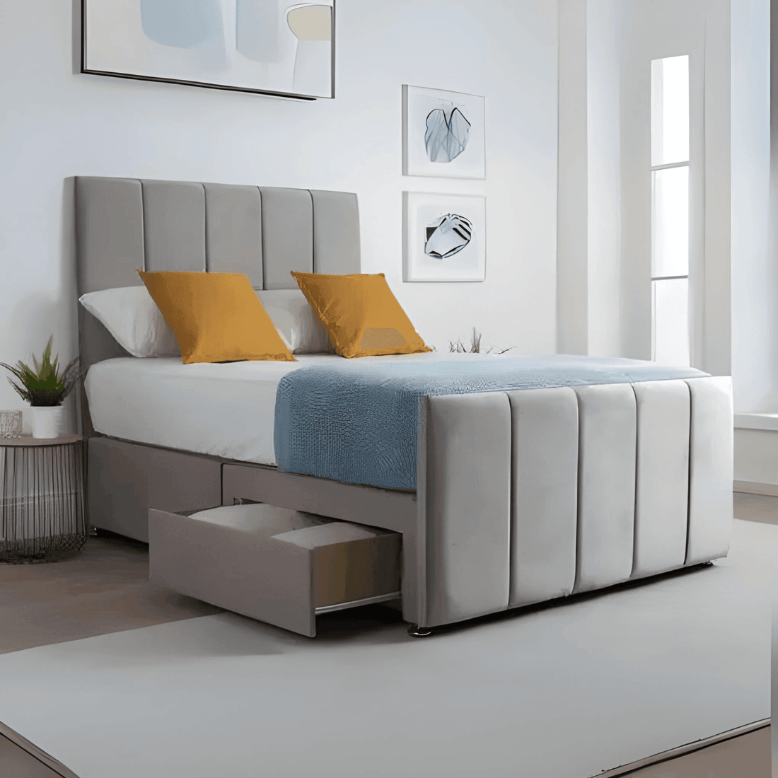 Sydney Classic Divan Bed – Tailored Finish with Matching Headboard