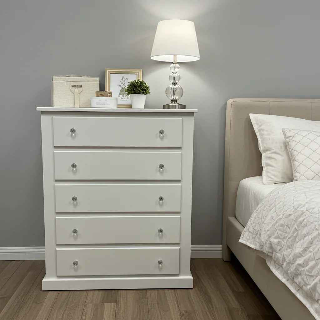 Kensington 5-Drawer Chest – Classic Grey Bedroom Storage