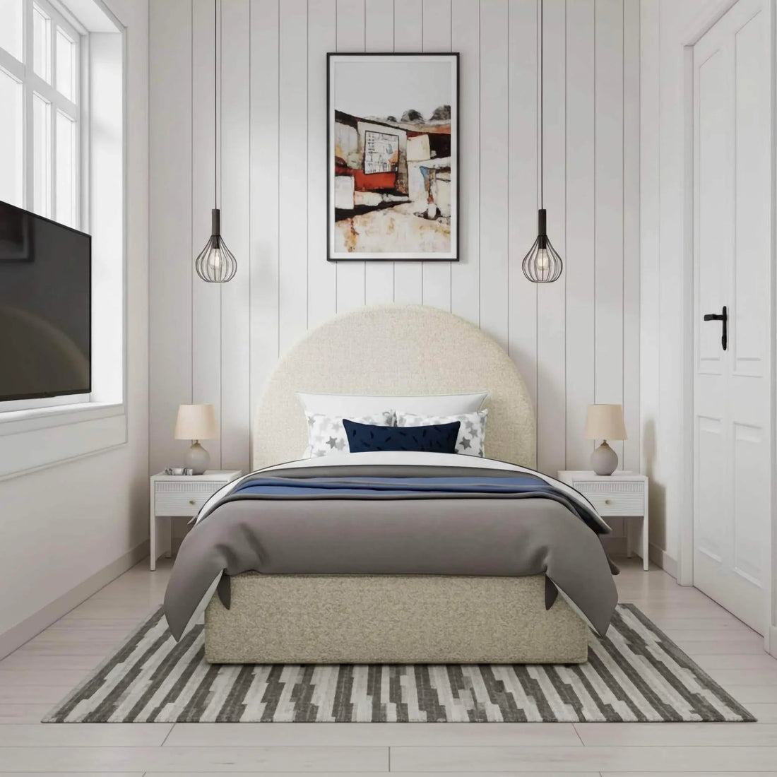 Rayna Panel Lined Tv Bed