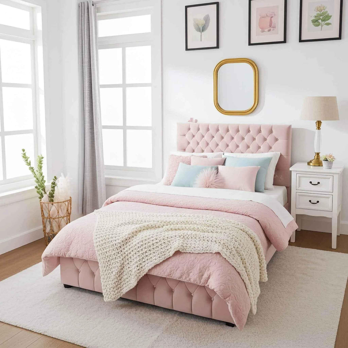 Luxury Arlo Upholstered Kids Bed Frame with Optional Ottoman Storage | UK Beds Direct