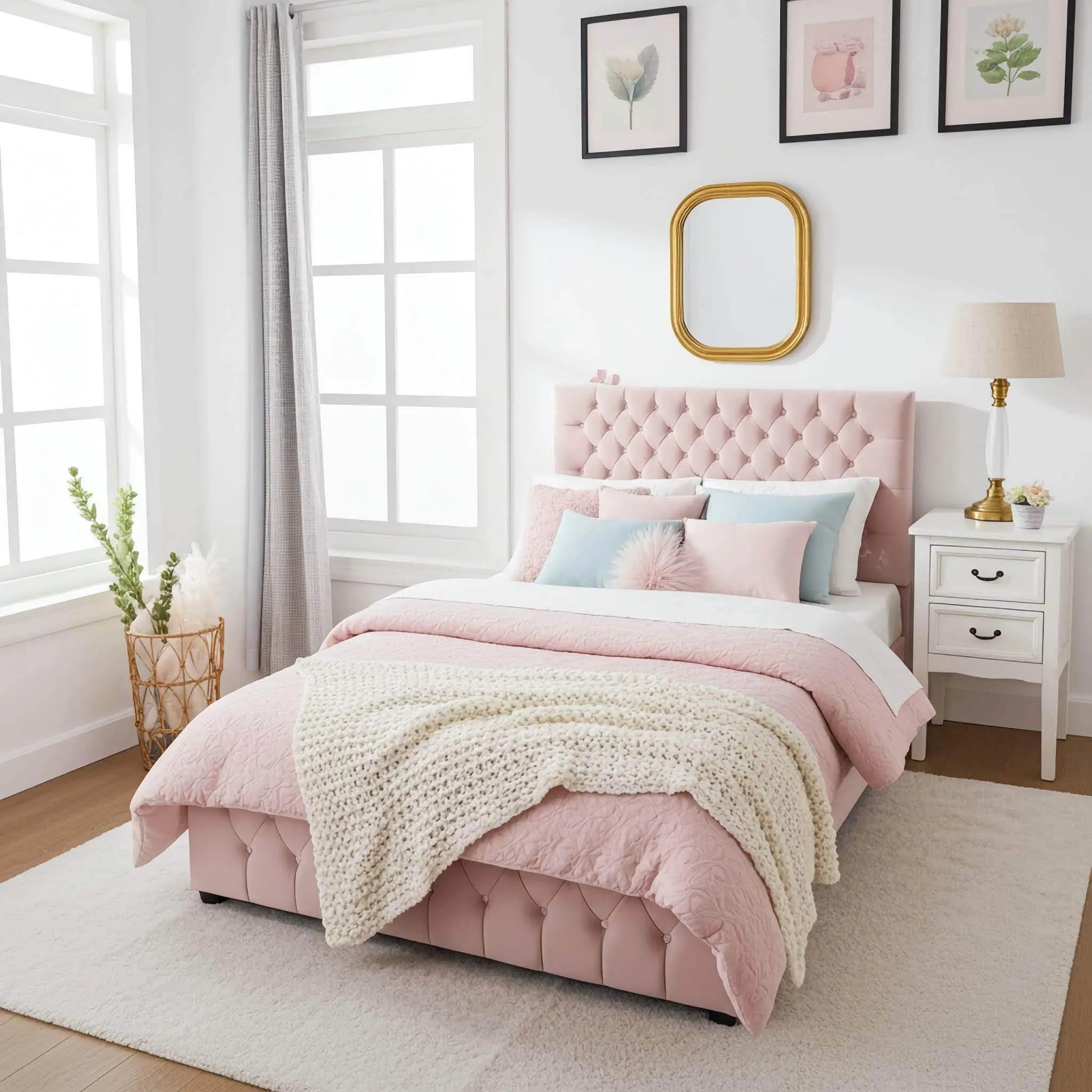 The Oulton Bed Frame: Hand-Tufted UK Design
