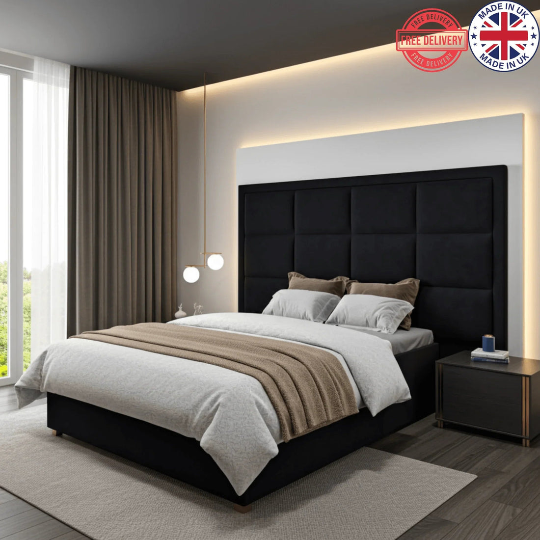 2025 Lines Bumper Bed – Safe & Stylish Comfort | Luxury Fabric Bed UK