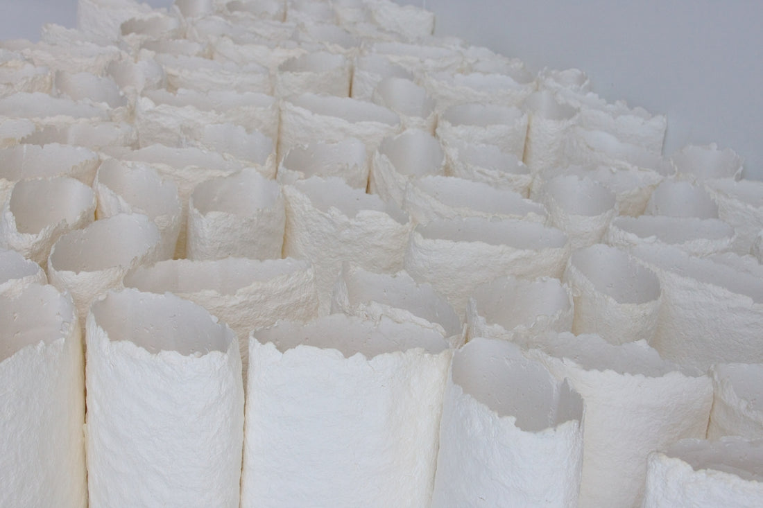 white ice blocks on white surface