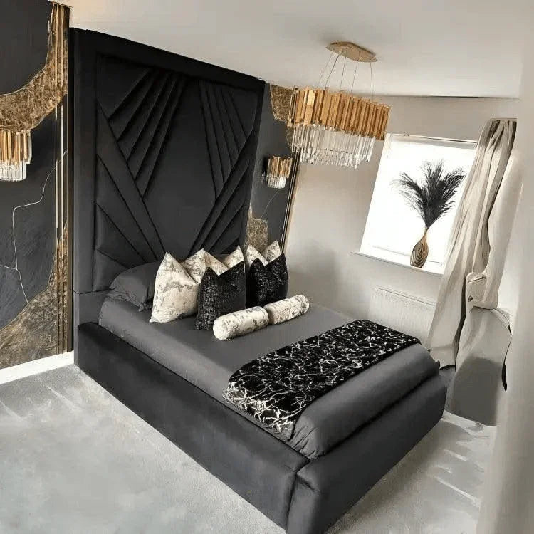 The Elvan Wingback Panel Upholstered Bed Frame UK