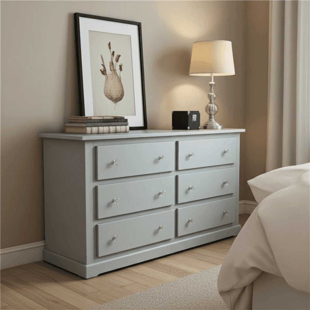 Solid Pine Wooden Wardrobe with 3+3 Drawers – White Wooden Bedroom Storage | UK Beds Direct - UK Beds Direct ltd