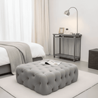 Monaco One: UK Upholstered buttoned stool - UK Beds Direct ltd
