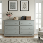 Solid Pine Wooden Wardrobe with 3+3 Drawers – White Wooden Bedroom Storage | UK Beds Direct - UK Beds Direct ltd