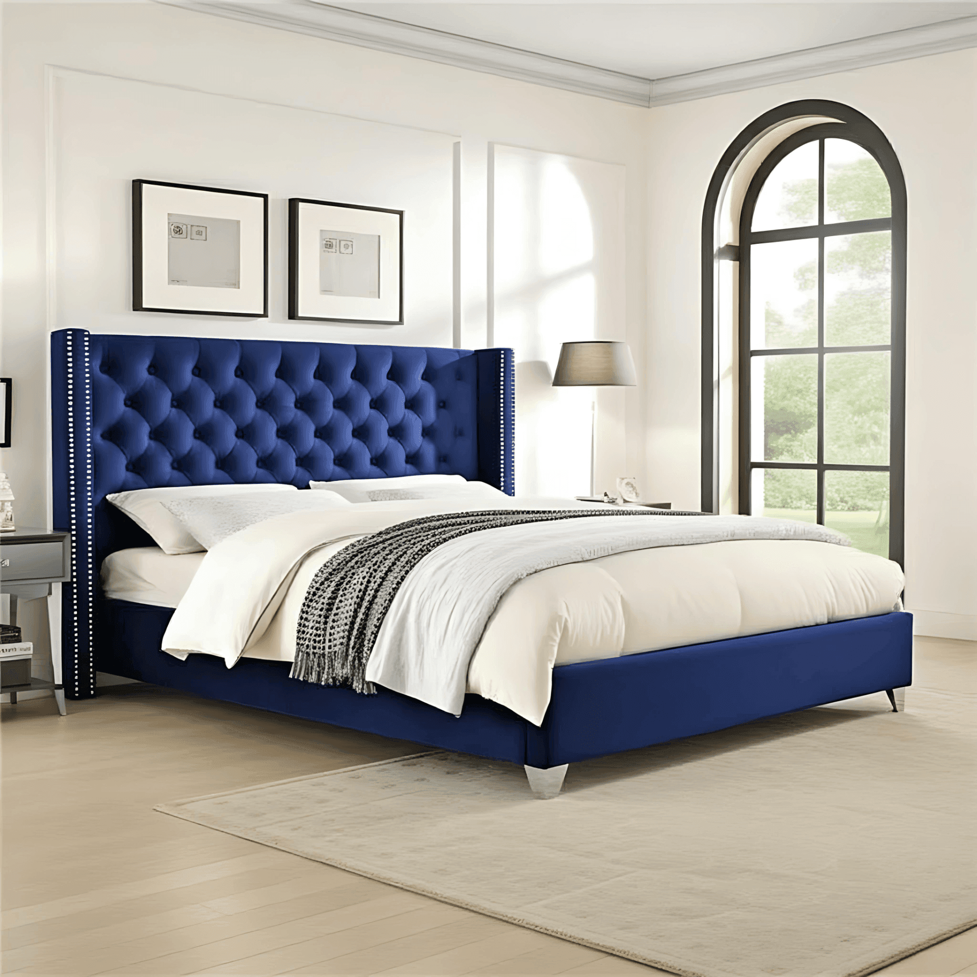 Maiyaa Wingback Bed Frame UK - UK Beds Direct ltd