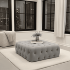 Monaco One: UK Upholstered buttoned stool - UK Beds Direct ltd