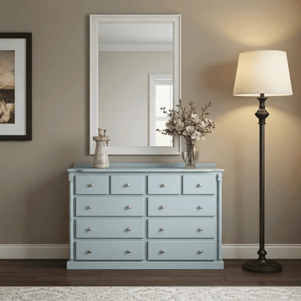 Pine Wooden Wardrobe 6 + 4 Long Chests of Drawers – Stylish & Spacious Drawer Storage - UK Beds Direct ltd