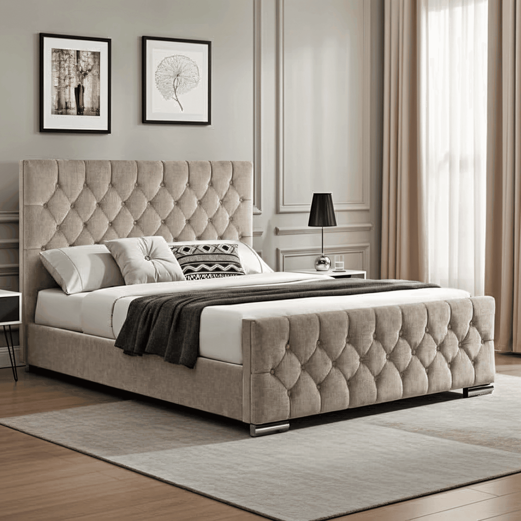 The Oulton Bed Frame: Hand-Tufted UK Design - UK Beds Direct ltd