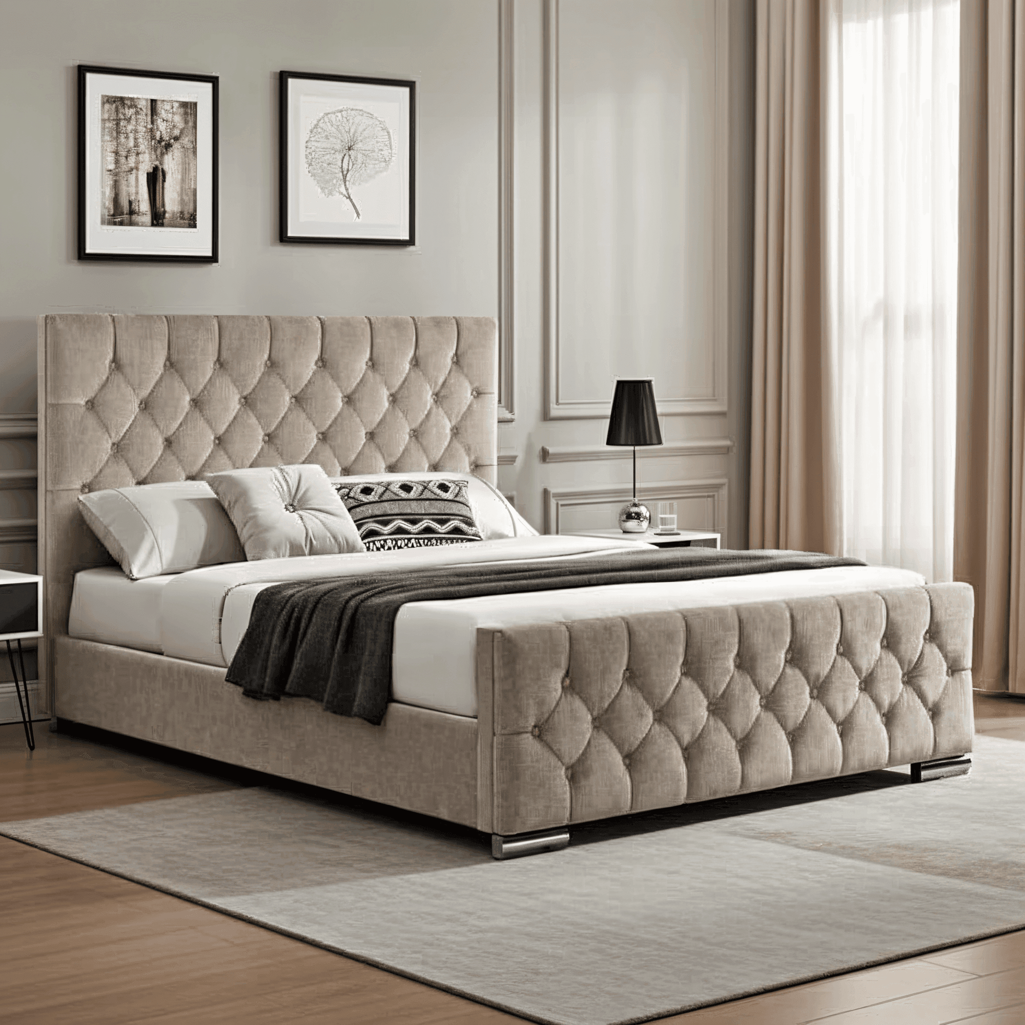 The Oulton Bed Frame: Hand-Tufted UK Design - UK Beds Direct ltd