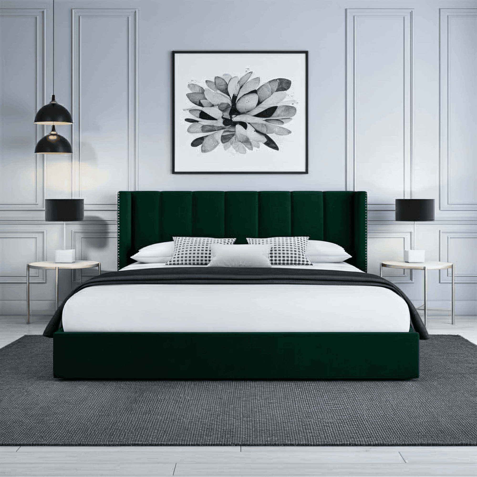 Francis Wingback Bed Frame – Chesterfield Upholstered Wingback Bed - UK Beds Direct ltd