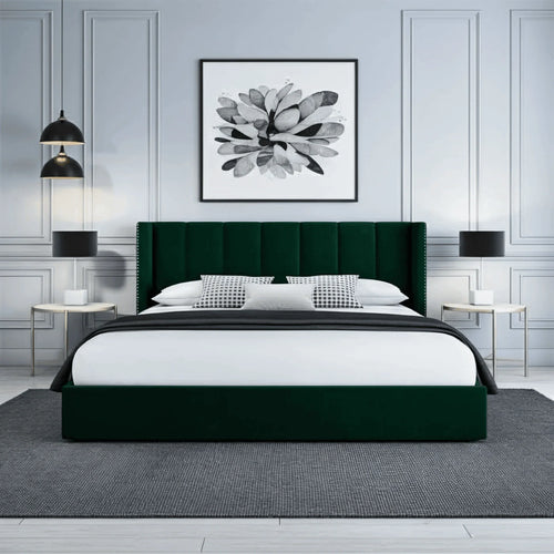Francis Wingback Bed Frame – Chesterfield Upholstered Wingback Bed - UK Beds Direct ltd