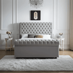 Traditional Sleigh Bed Frame – Chesterfield Design - UK Beds Direct ltd