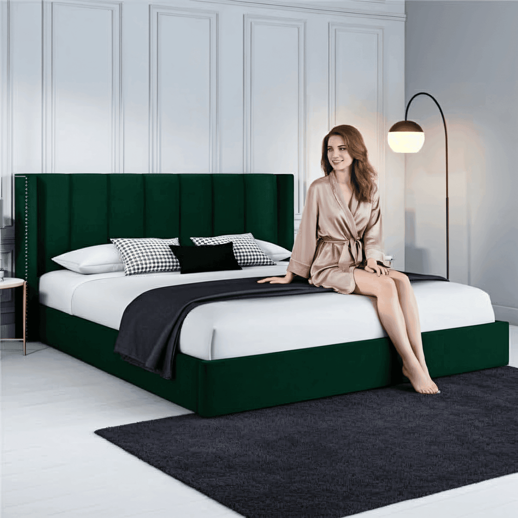 Francis Wingback Bed Frame – Chesterfield Upholstered Wingback Bed - UK Beds Direct ltd