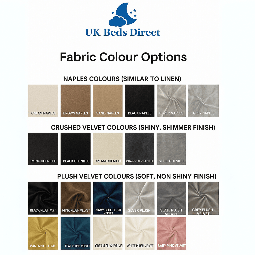Fabric Samples: Best Fabric Available at UKBedsDirect - UK Beds Direct ltd