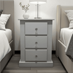 Aylesbury Mid Oak 3 Drawer Bedside Cabinet – Solid FSC-Certified Wood, Assembled - UK Beds Direct ltd