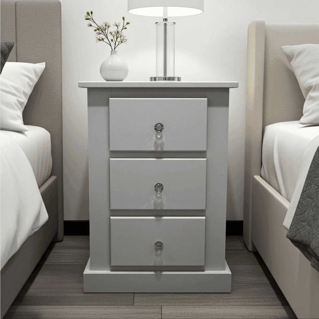 Aylesbury Mid Oak 3 Drawer Bedside Cabinet – Solid FSC-Certified Wood, Assembled - UK Beds Direct ltd