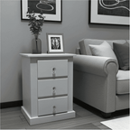 Aylesbury Mid Oak 3 Drawer Bedside Cabinet – Solid FSC-Certified Wood, Assembled - UK Beds Direct ltd