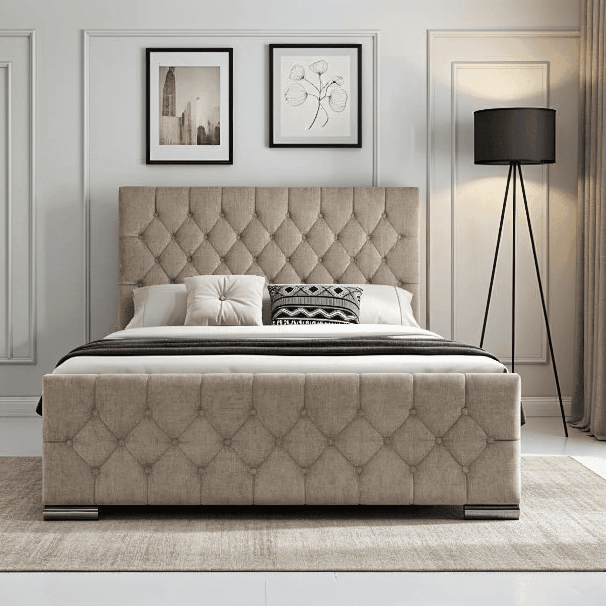 The Oulton Bed Frame: Hand-Tufted UK Design - UK Beds Direct ltd