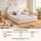 LunaNest Kids Bed – Bouclé Curved Bed Frame