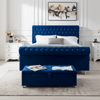 Magma Stud Scroll Sleigh Bed Frame UK - UK Beds Direct ltd