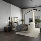 Elora Panel-Lined Upholstered TV Bed Frame - Modern Fabric Bed | UK Beds Direct - UK Beds Direct ltd