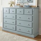 Pine Wooden Wardrobe 6 + 4 Long Chests of Drawers – Stylish & Spacious Drawer Storage - UK Beds Direct ltd