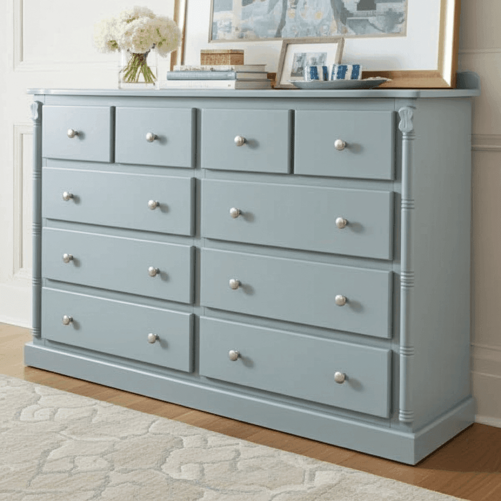 Pine Wooden Wardrobe 6 + 4 Long Chests of Drawers – Stylish & Spacious Drawer Storage - UK Beds Direct ltd