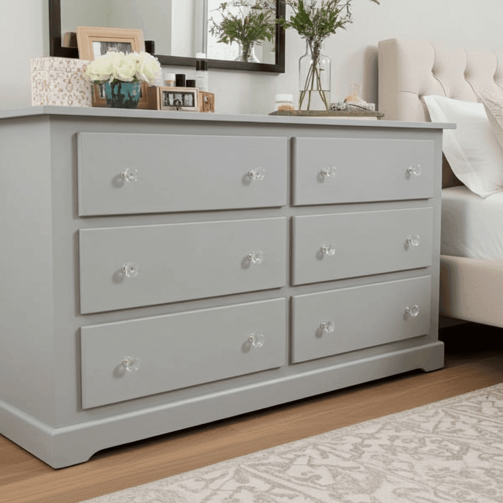 Solid Pine Wooden Wardrobe with 3+3 Drawers – White Wooden Bedroom Storage | UK Beds Direct - UK Beds Direct ltd