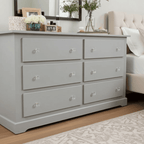 Solid Pine Wooden Wardrobe with 3+3 Drawers – White Wooden Bedroom Storage | UK Beds Direct - UK Beds Direct ltd