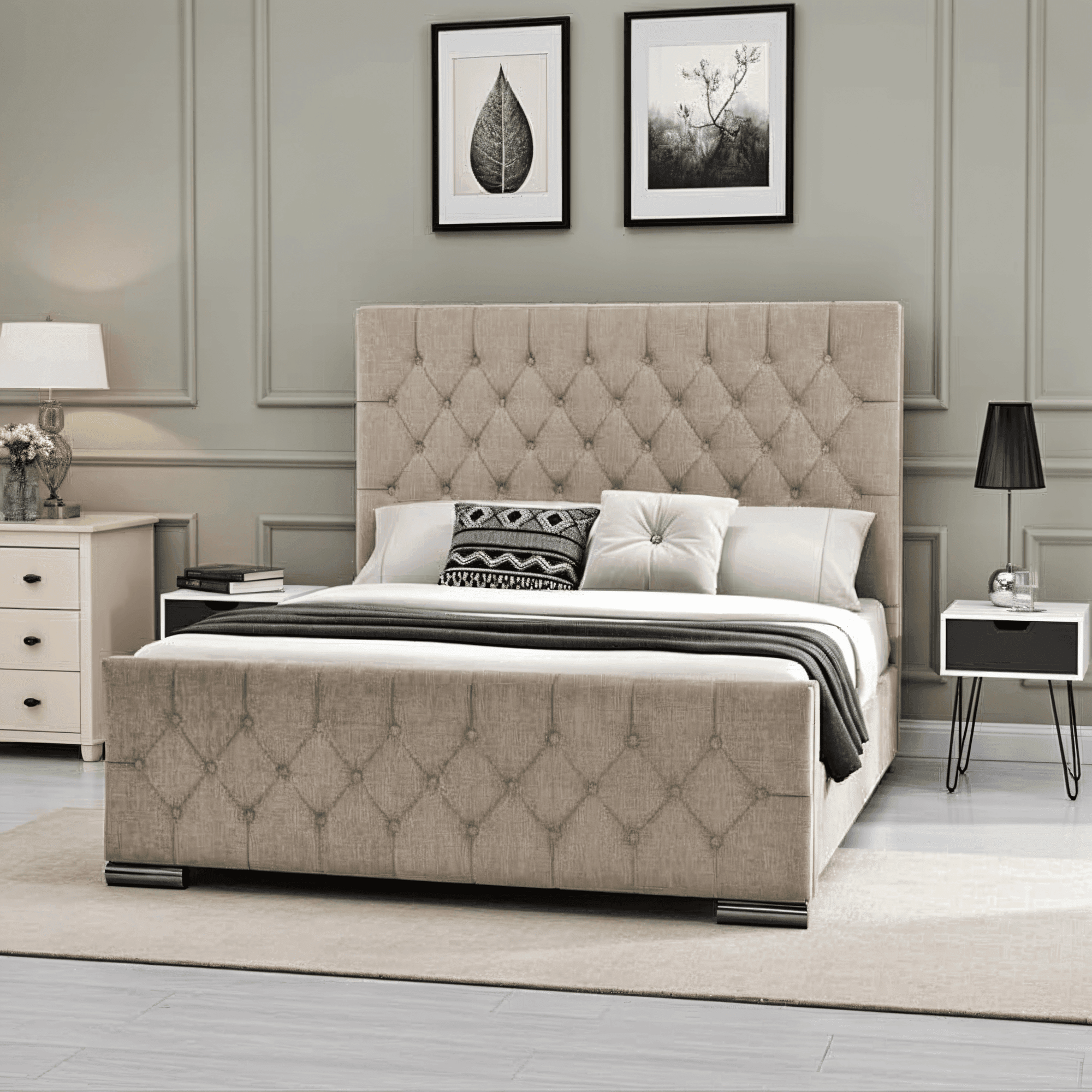 The Oulton Bed Frame: Hand-Tufted UK Design - UK Beds Direct ltd