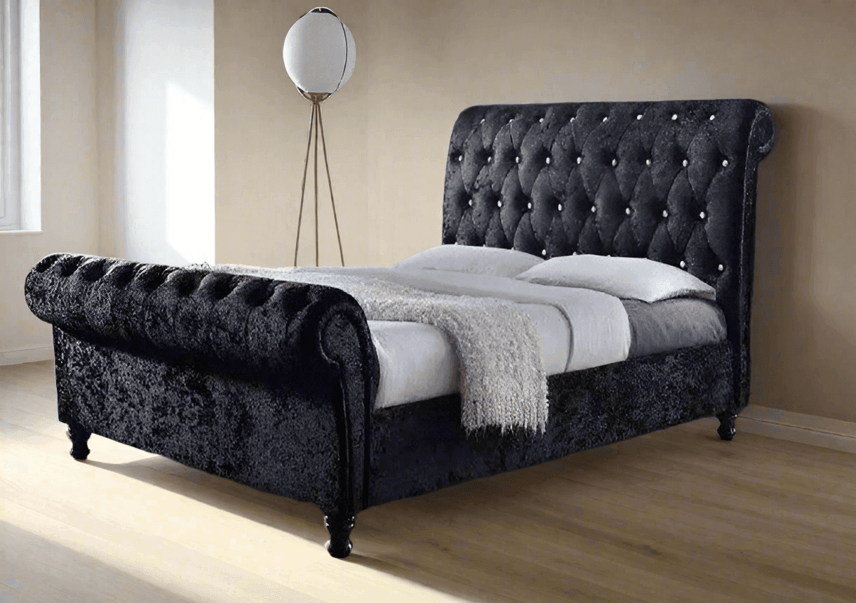 The Sleigh Bed Frame: UK Chesterfield Bed Frames - UK Beds Direct ltd