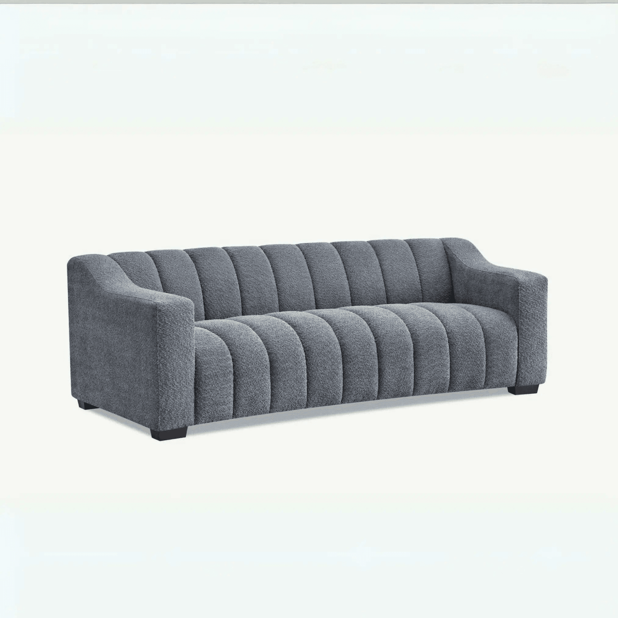 Aluxo Astoria 3 Seater Sofa in Iron Boucle Fabric - UK Beds Direct ltd