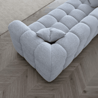 Aluxo Tribeca Sofa in Pearl Bouclé Fabric - UK Beds Direct ltd