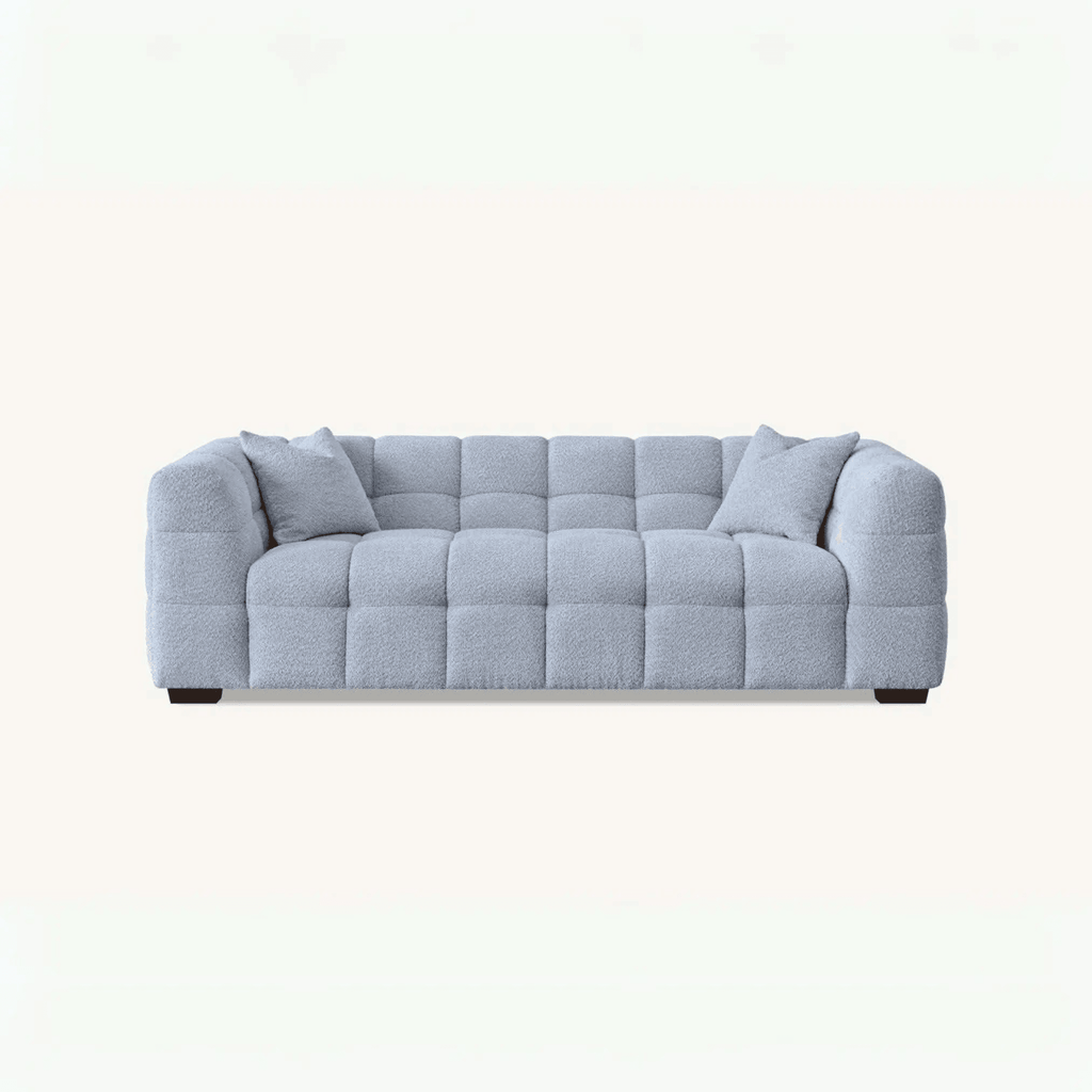 Aluxo Tribeca Sofa in Pearl Bouclé Fabric - UK Beds Direct ltd