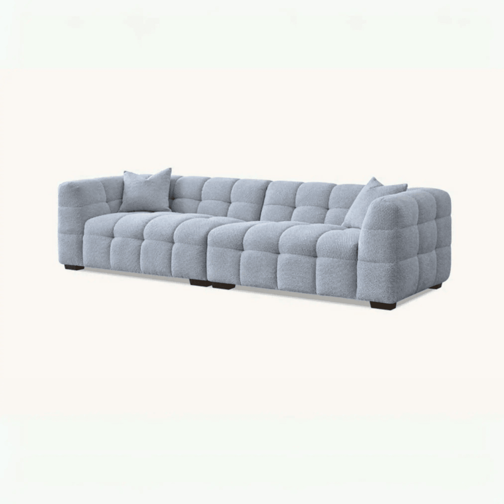 Aluxo Tribeca Sofa in Pearl Bouclé Fabric - UK Beds Direct ltd