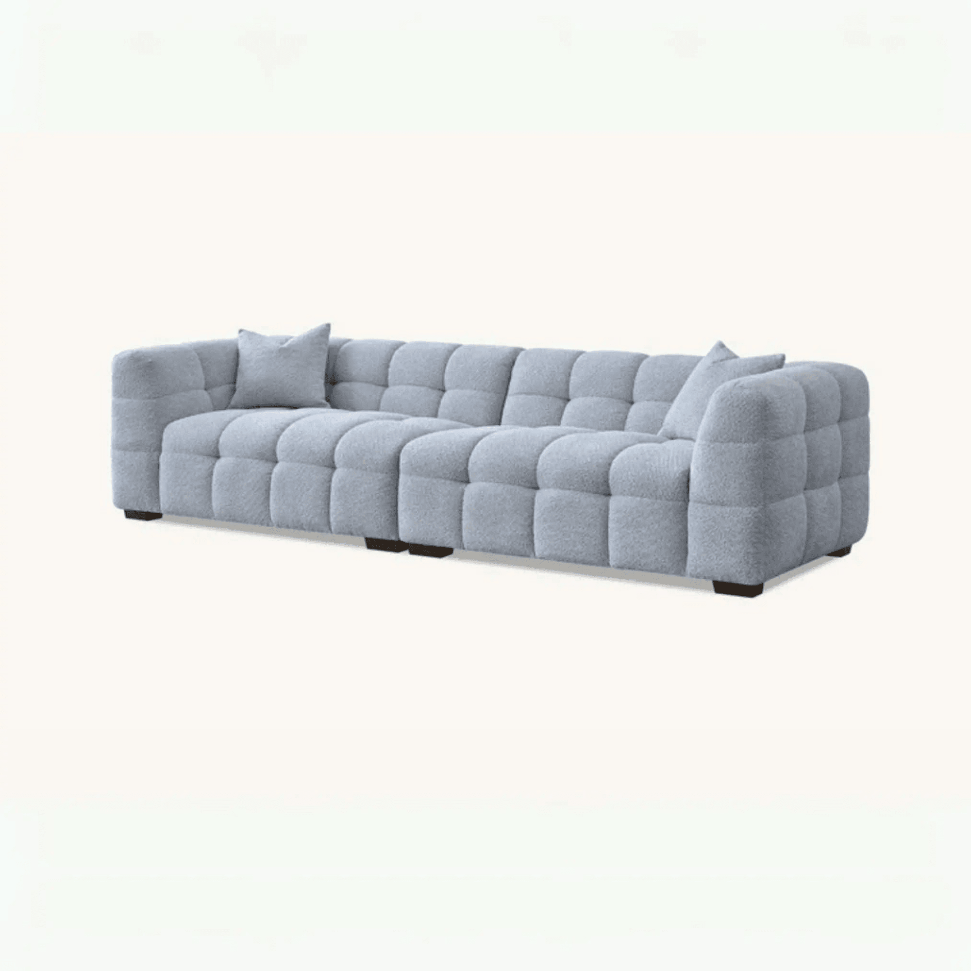 Aluxo Tribeca Sofa in Pearl Bouclé Fabric - UK Beds Direct ltd