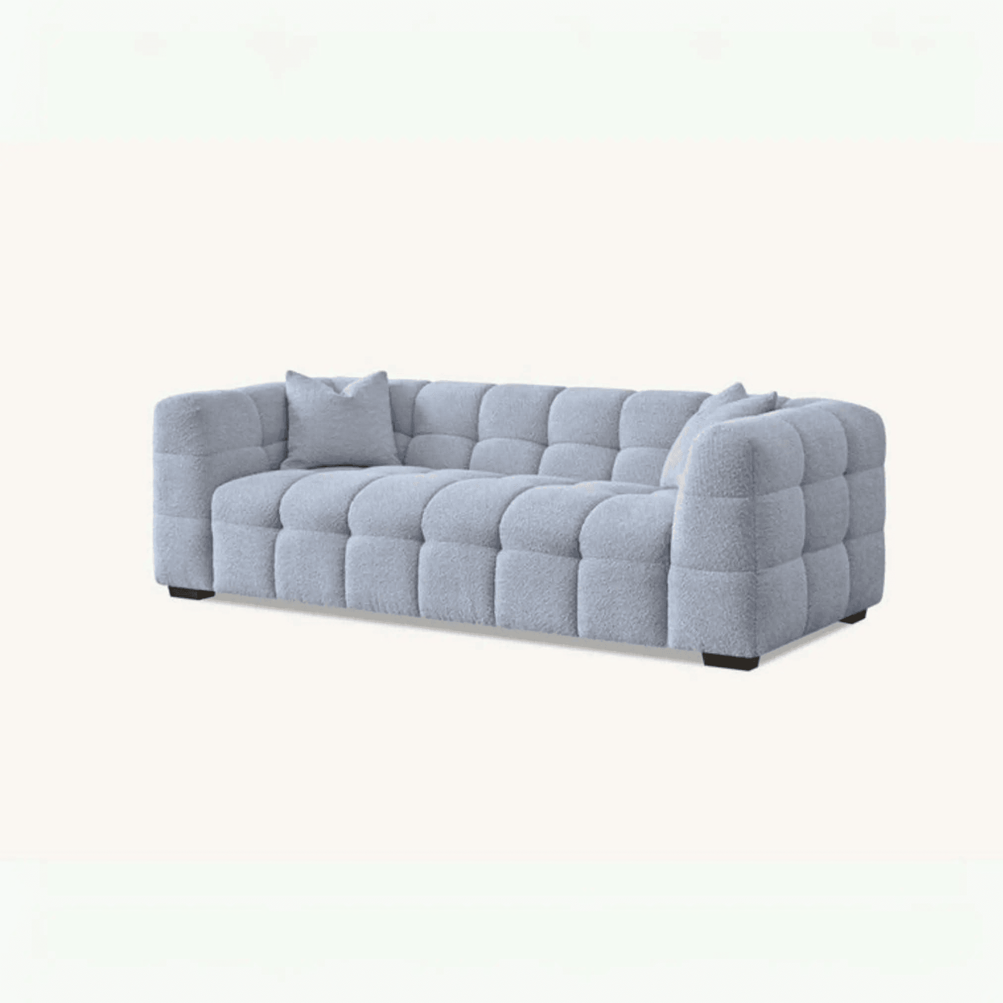 Aluxo Tribeca Sofa in Pearl Bouclé Fabric - UK Beds Direct ltd