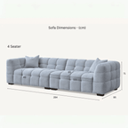 Aluxo Tribeca Sofa in Pearl Bouclé Fabric - UK Beds Direct ltd