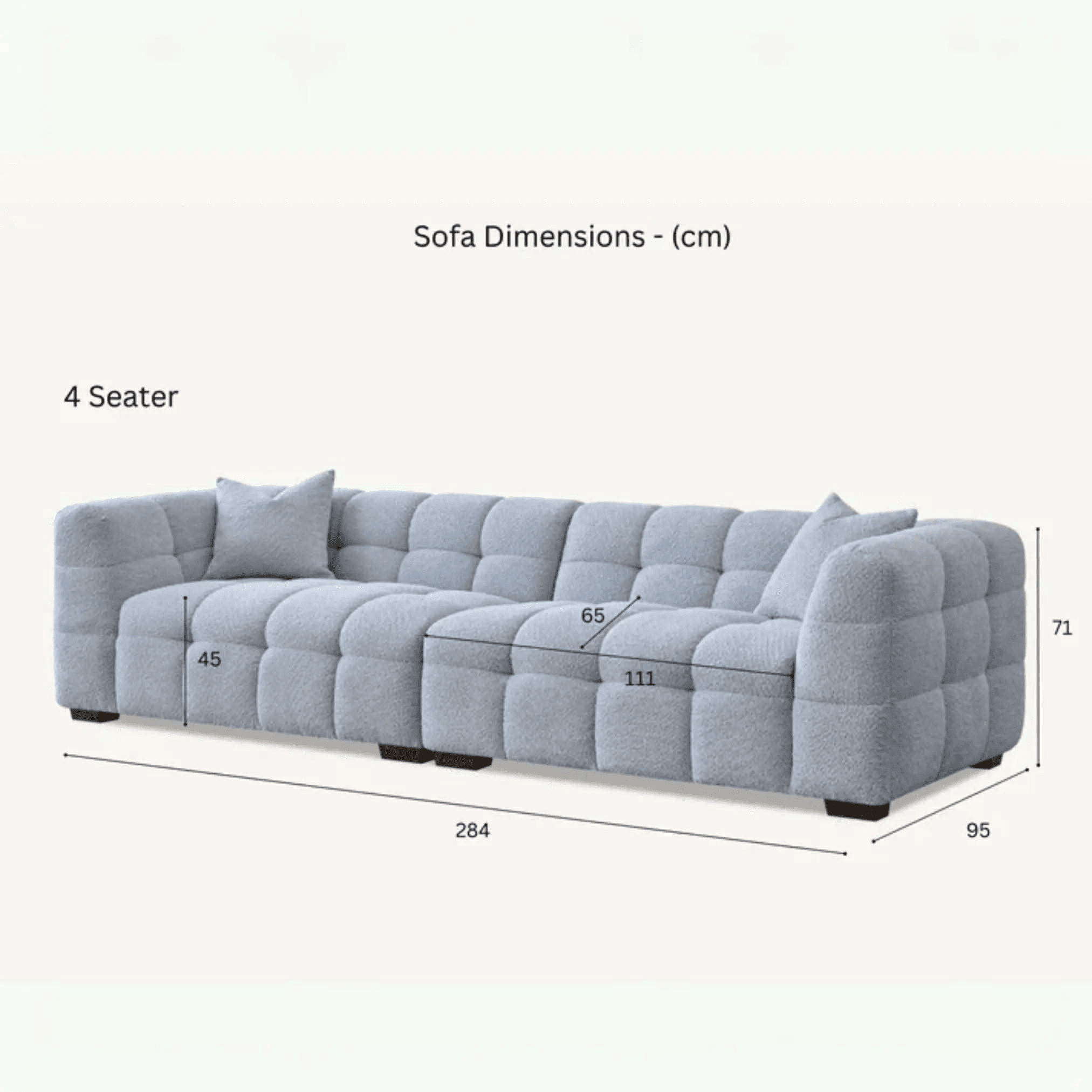 Aluxo Tribeca Sofa in Pearl Bouclé Fabric - UK Beds Direct ltd