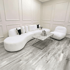 Miami Curved Cinema Boucle Sofa - UK Beds Direct ltd