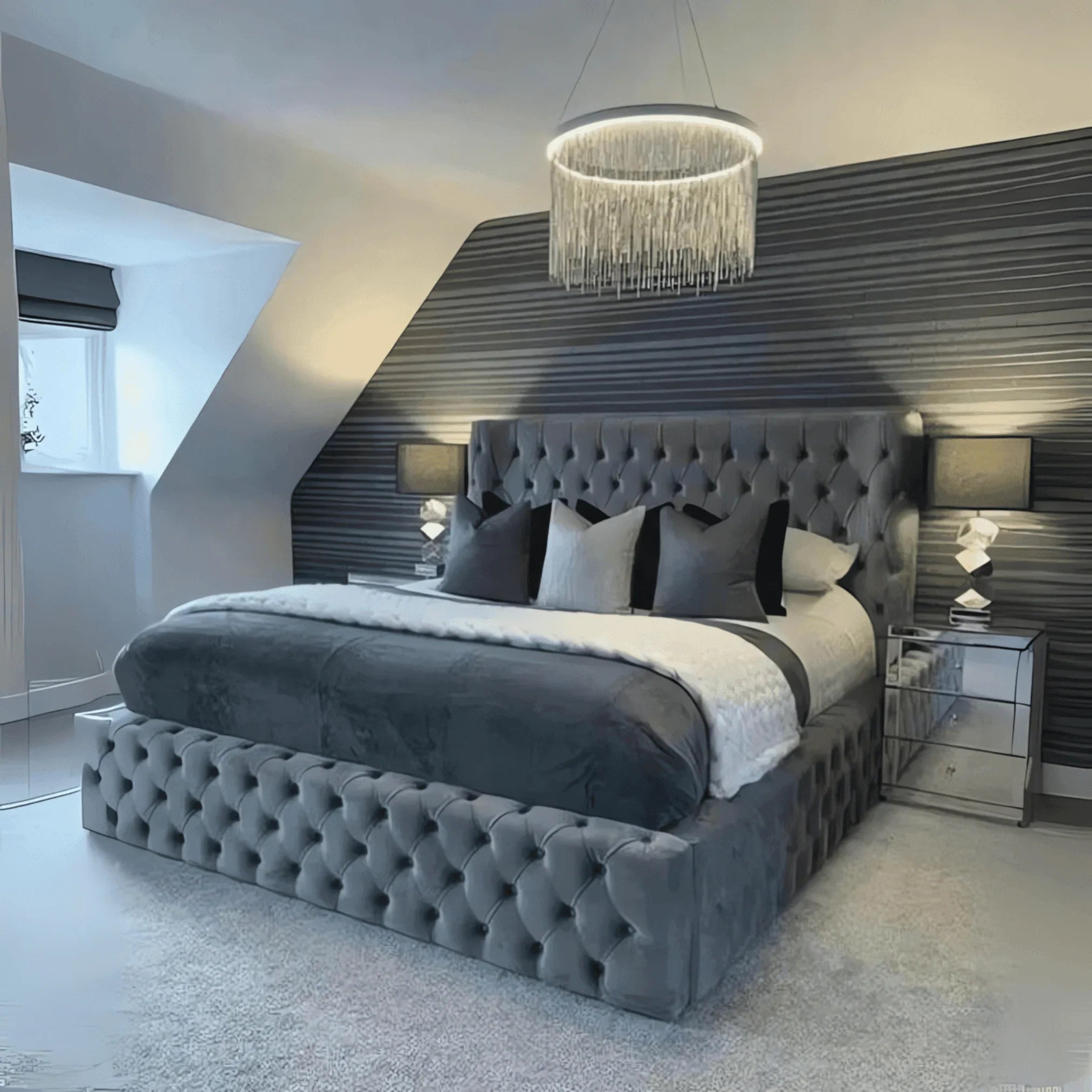 Eikko Wingback Bed frame UK - UK Beds Direct ltd