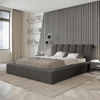 Elia Luxury Ambassador Bed – Upholstered Panel Bed with Ottoman Storage - UK Beds Direct ltd