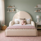 CuddleNest Kids Bed – Bouclé Curved Bed Frame