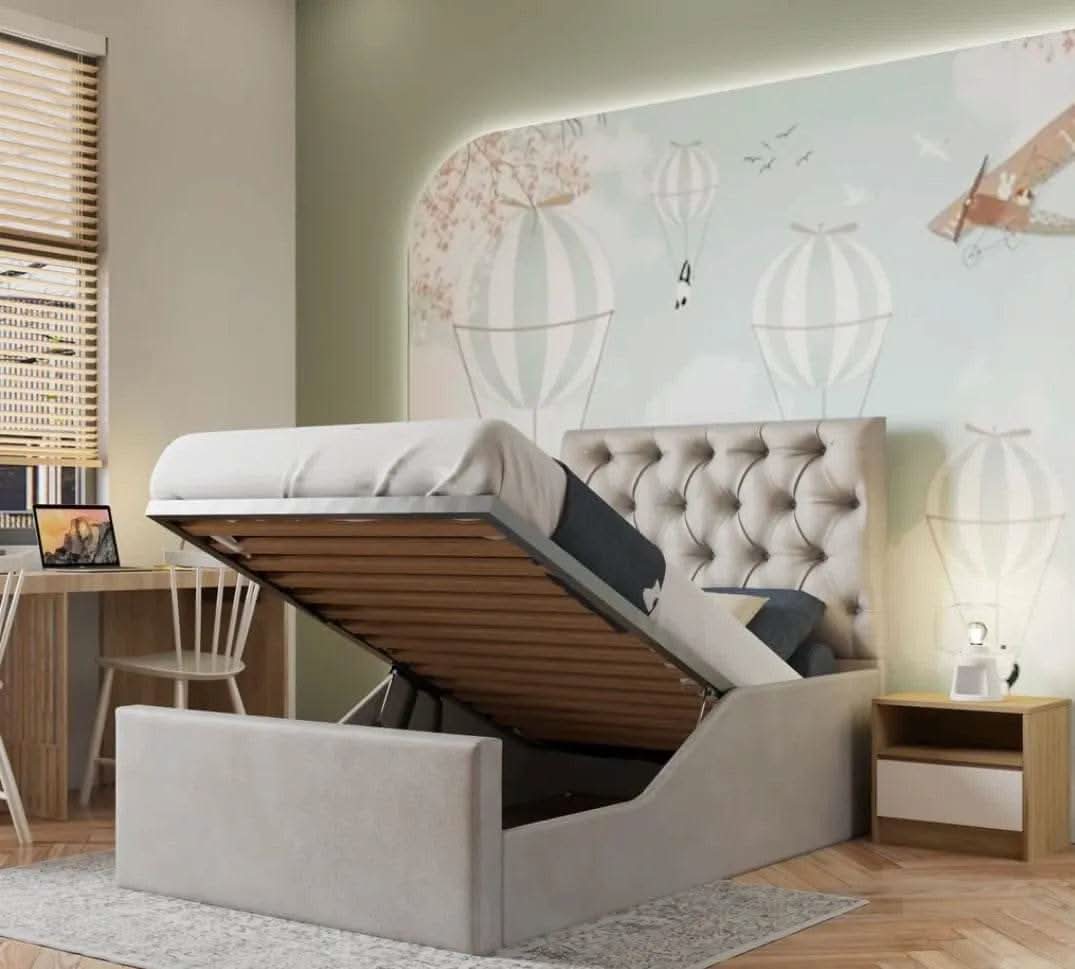 Carlos Kids Ottoman Bed With Safety Rail - UK Beds Direct ltd