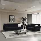 Aluxo Albany Sofa Range in Black Lux Boucle Fabric - UK Beds Direct ltd