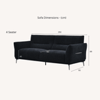 Aluxo Albany Sofa Range in Black Lux Boucle Fabric - UK Beds Direct ltd