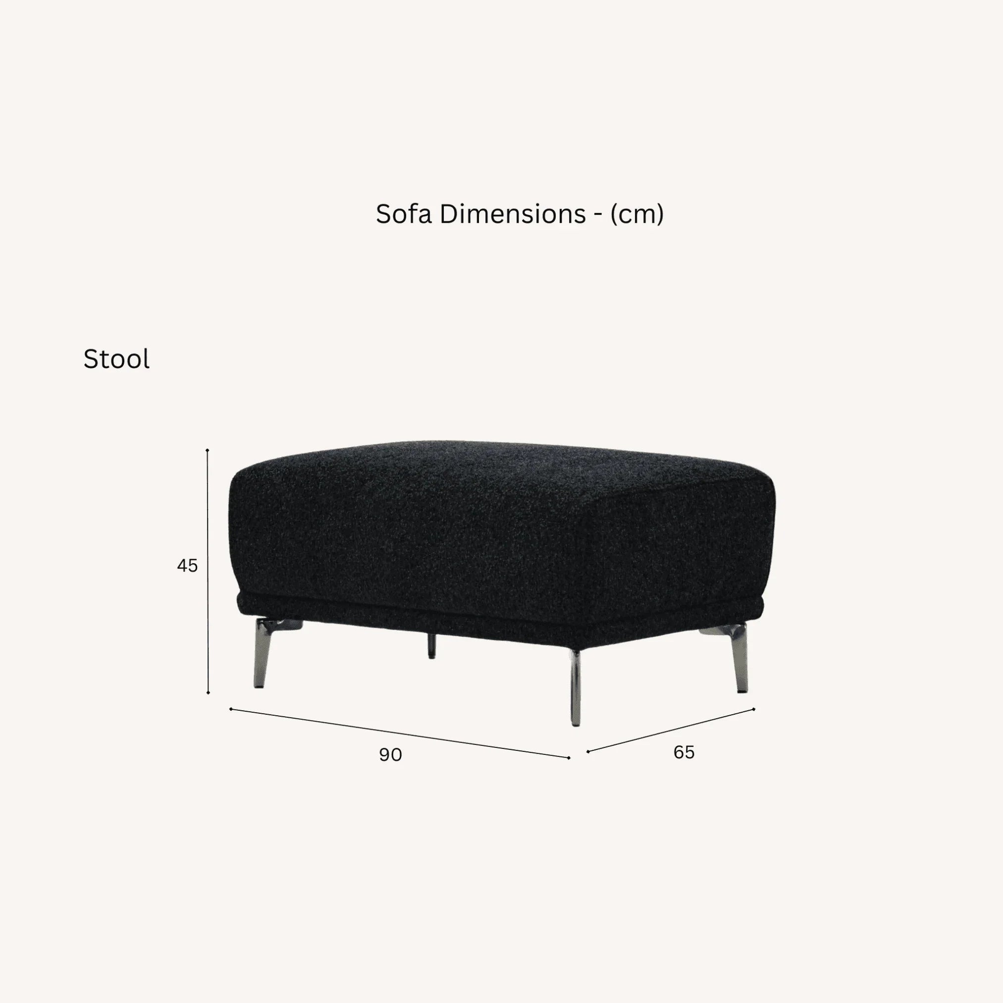 Aluxo Albany Sofa Range in Black Lux Boucle Fabric - UK Beds Direct ltd